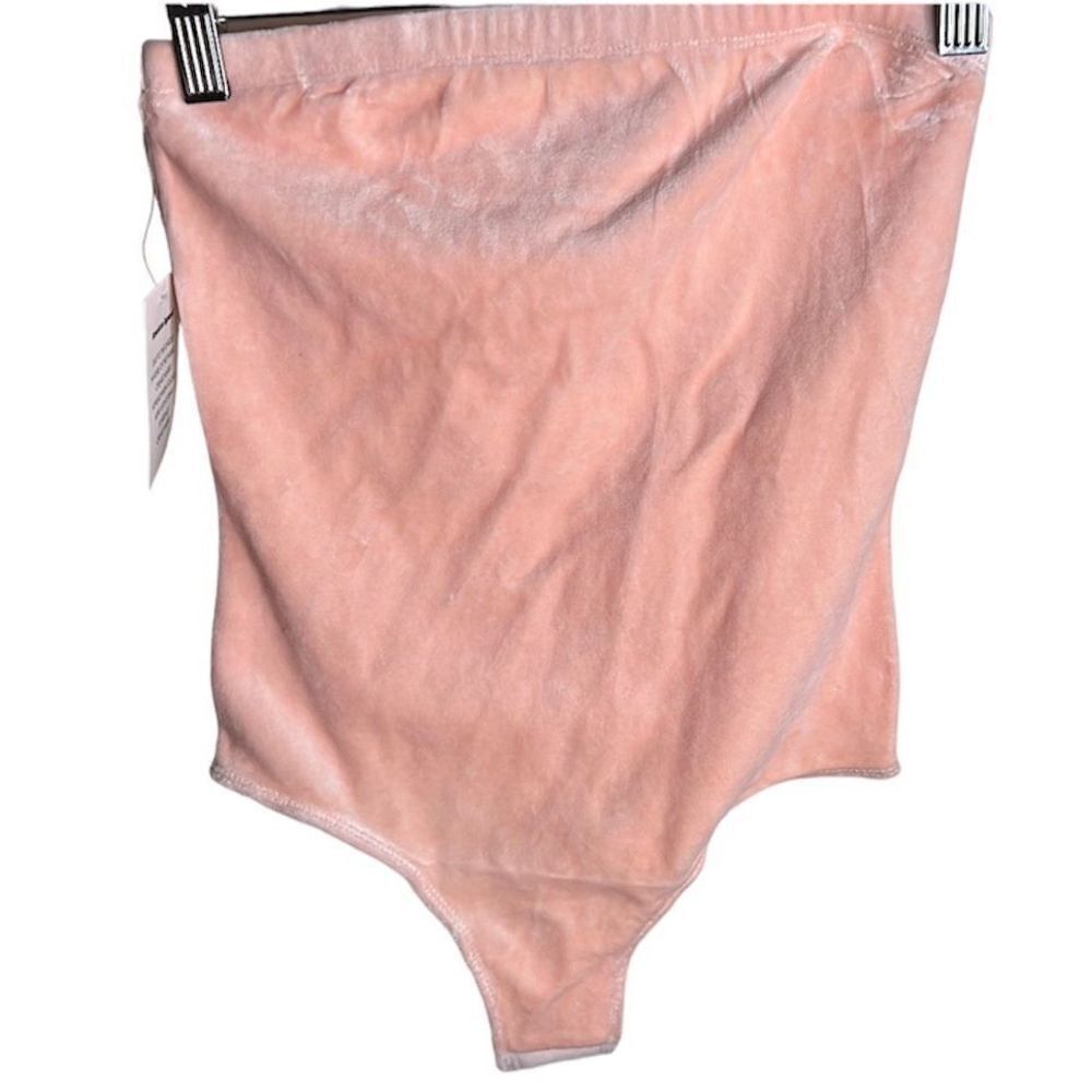 American Apparel Stretch Velour strapless bodysuit Size Small New